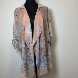 Forever 21 Peach Floral Sheer Cover-